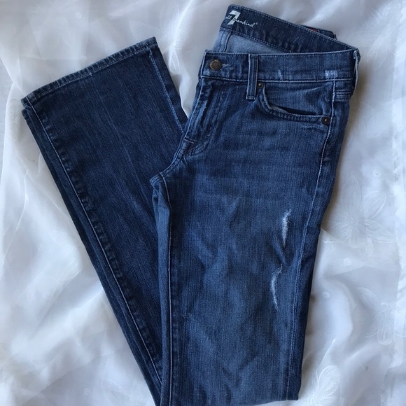 7 For All Mankind ~ Bootcut, Stretch, Distressed - Picture 1 of 8